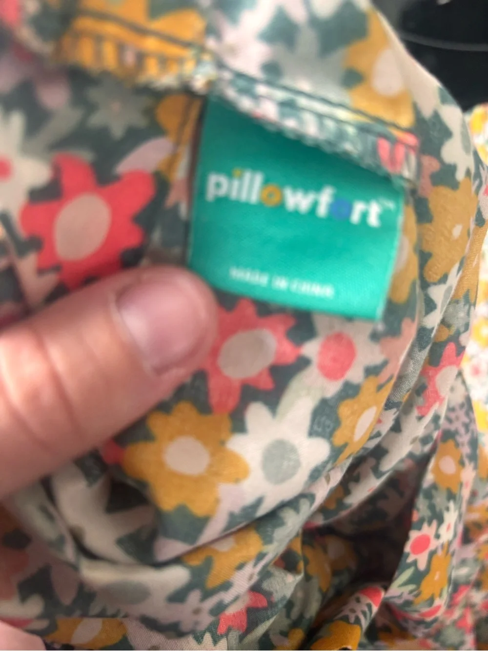 Pillowfort Floral Print Sheet in Mustard, Coral, Pink, White on Teal